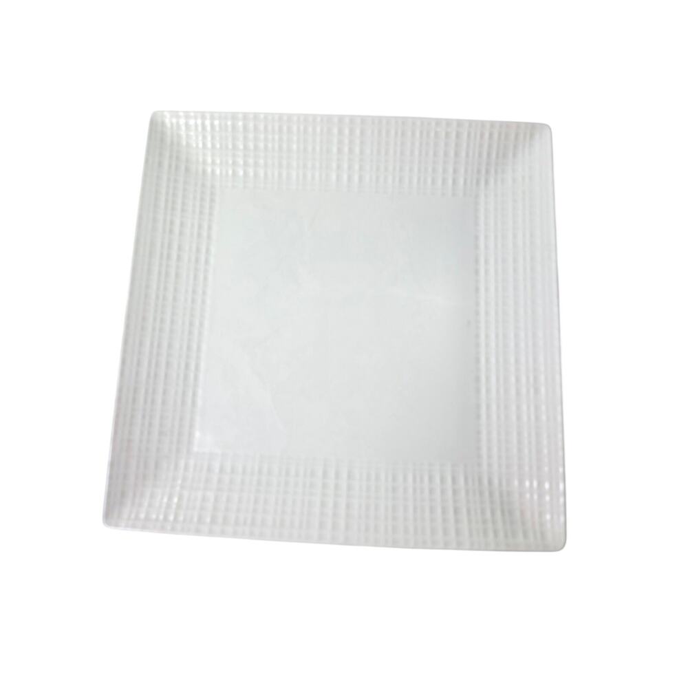 ROSCHER White Porcelain Basketweave Square 10.5" Dinner Plate Qty 1